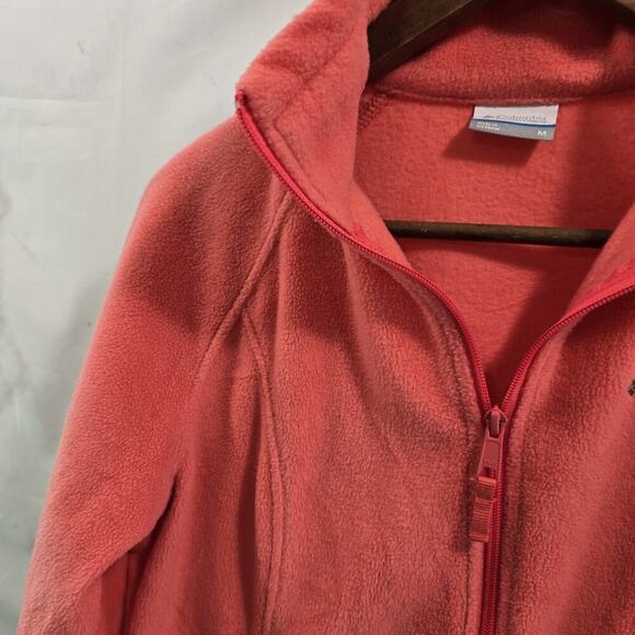 Columbia Jacket Womens Medium Coral Fleece Full Zip Mock Neck Benton Springs - Picture 2 of 12